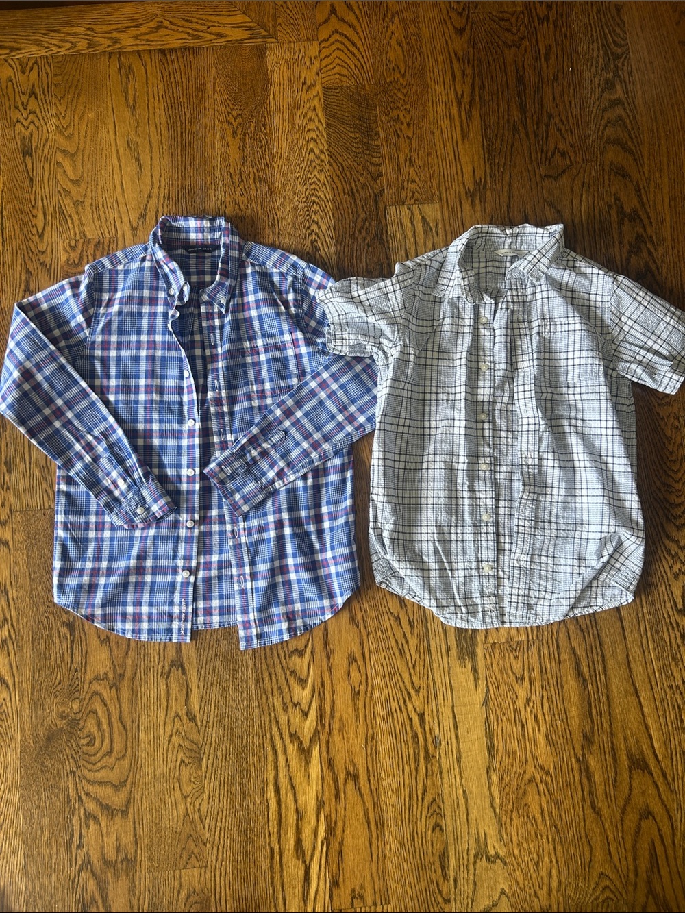 Janie and Jack Boys Blue Plaid Button-Down Shirt - Lightweight Everyday Style